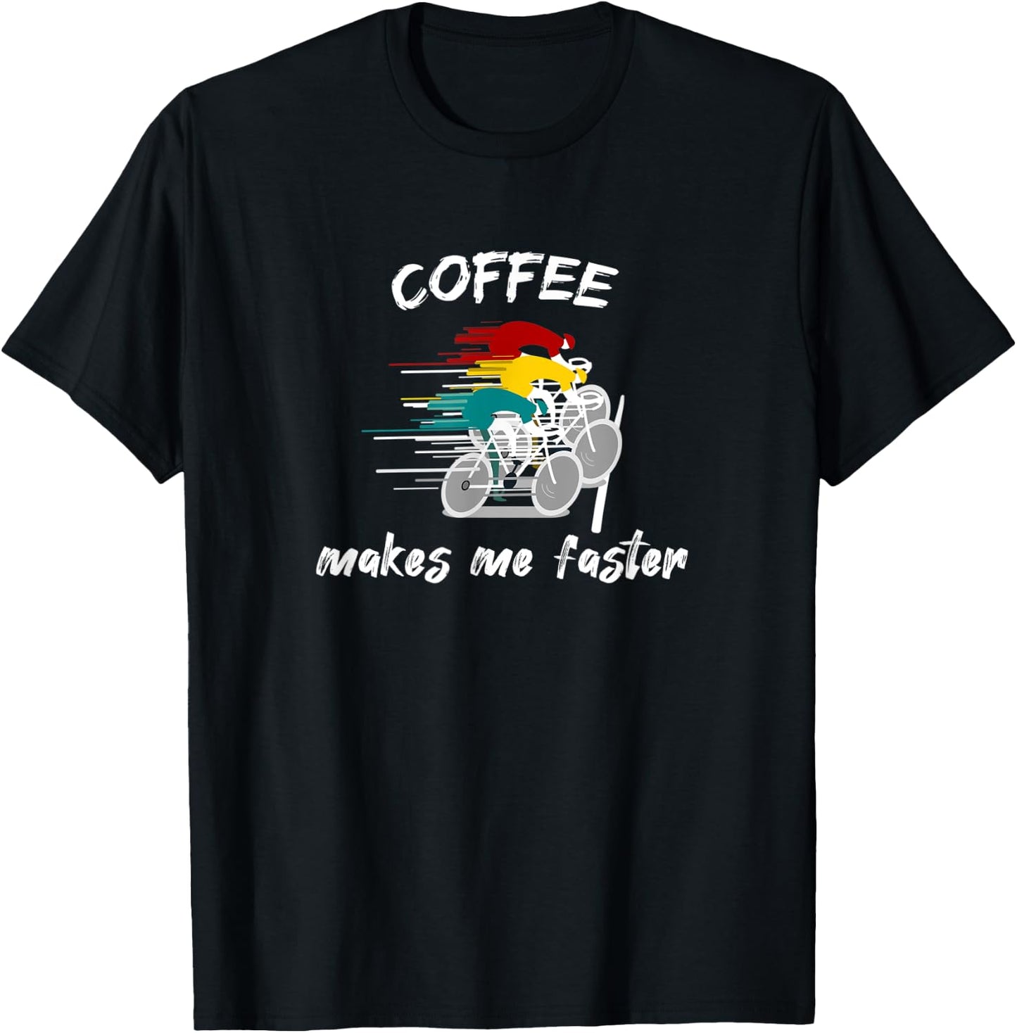 Coffee and Bike, Racing Road Bike, MTB, Triathlon, Latte Art T-Shirt - T-Shirt | Black