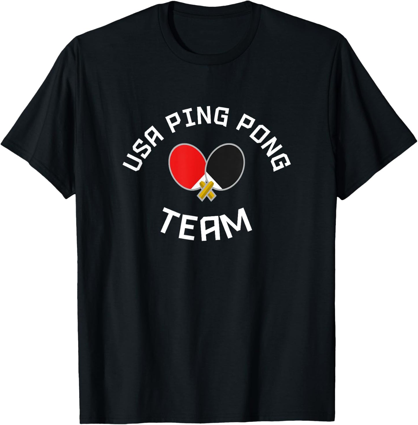 USA Ping Pong Team Paddle Logo Shirt Funny Sports T-Shirt - T-Shirt | Black