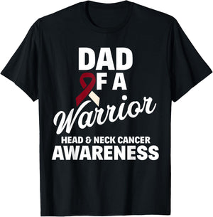 Oral Head & Neck Cancer Awareness Dad Of A Warrior T-Shirt - T-Shirt | Black