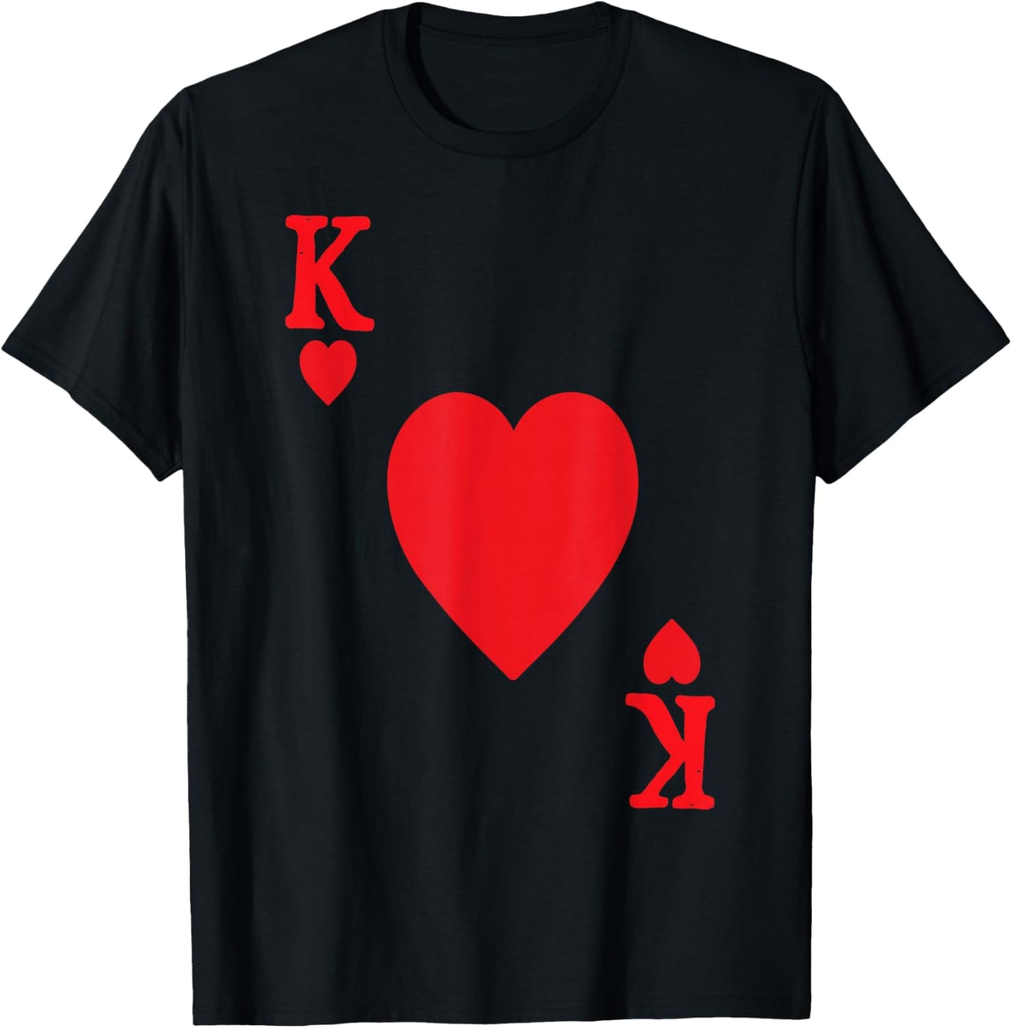 King of Hearts Valentine's Day Lover Royal Flush Joker Funny T-Shirt - T-Shirt | Black