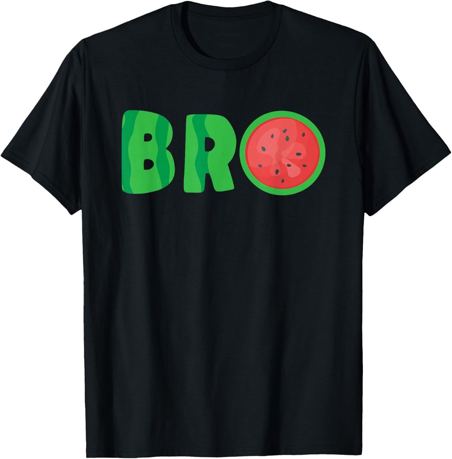 Bro Watermelon Cool Summer Tropical Fruit Melon T-Shirt - T-Shirt | Black
