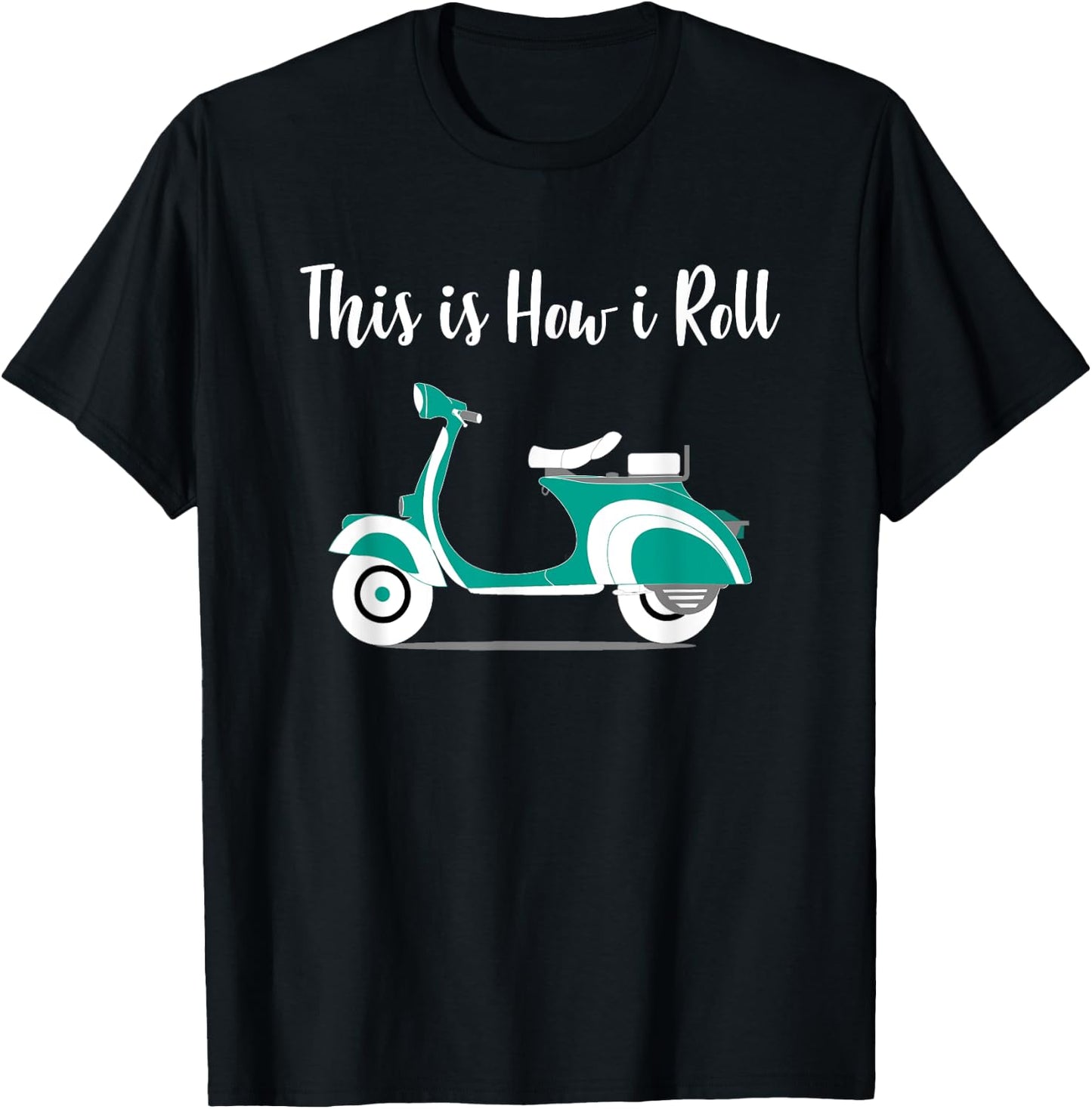 This is How I Roll Vintage Scooter Moped T-Shirt - T-Shirt | Black
