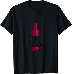 Funny Wine Lover Winery Drinking Women Girls Party Corks Are For Quitters White X-Small Classic Fit Short Sleeve Letter Print T-Shirt - T-Shirt | Black