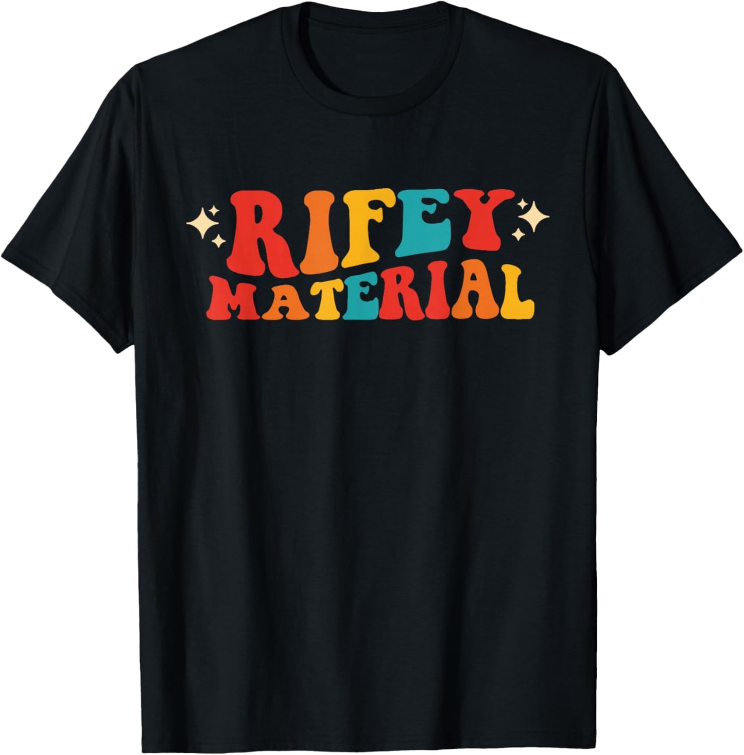 Rifey Material Vintage Apparel - Women's Humorous Occasion - Black, Small, Short Sleeve T-Shirt - T-Shirt | Black