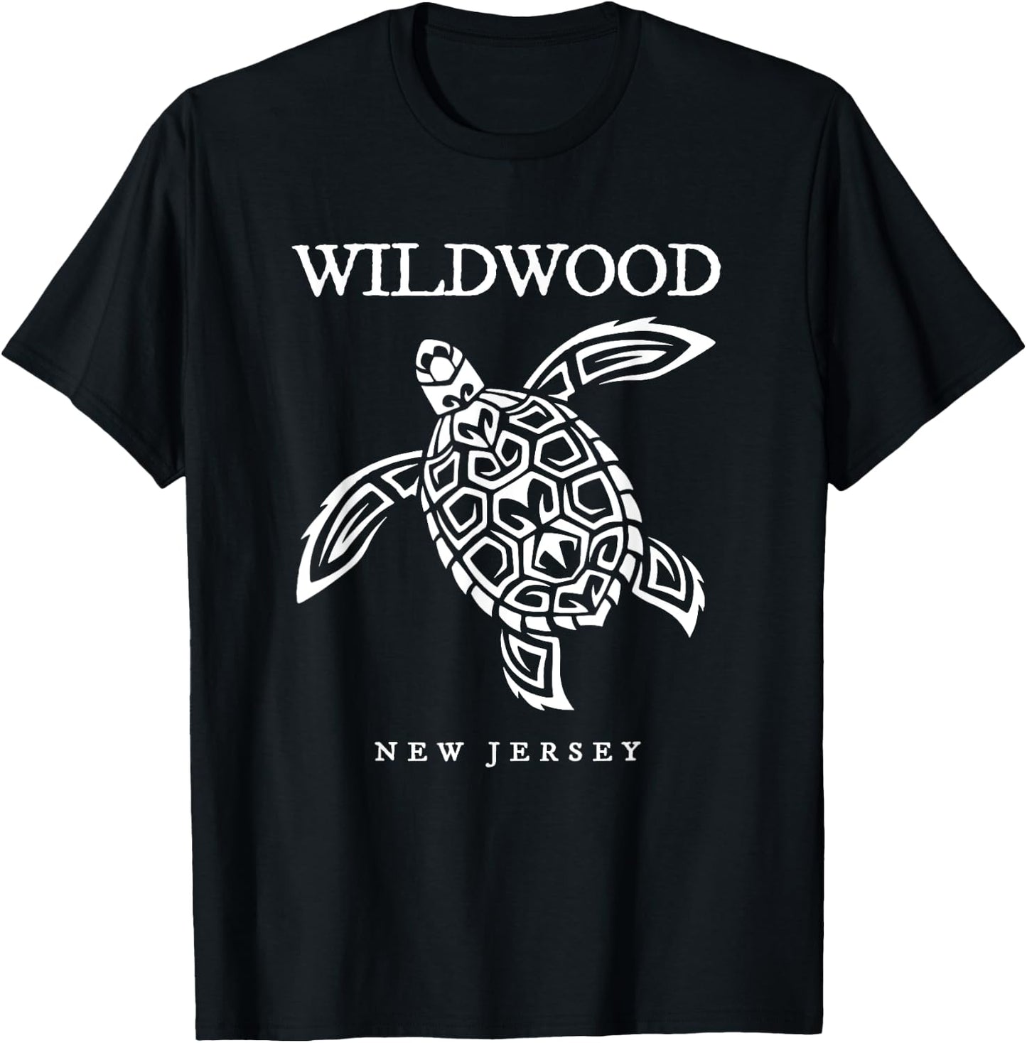 Wildwood New Jersey Sea Turtle Beach Vacation T-Shirt - T-Shirt | Black