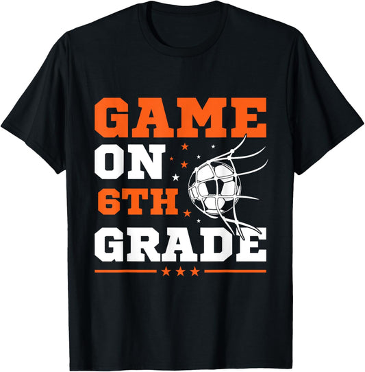 Soccer Game On 6th Grade Back To School Cute Sports Boys T-Shirt - T-Shirt | Black