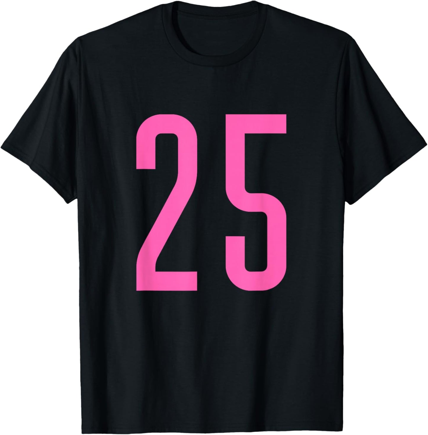 Pink Sport Team Number #25 T-Shirt - T-Shirt | Black
