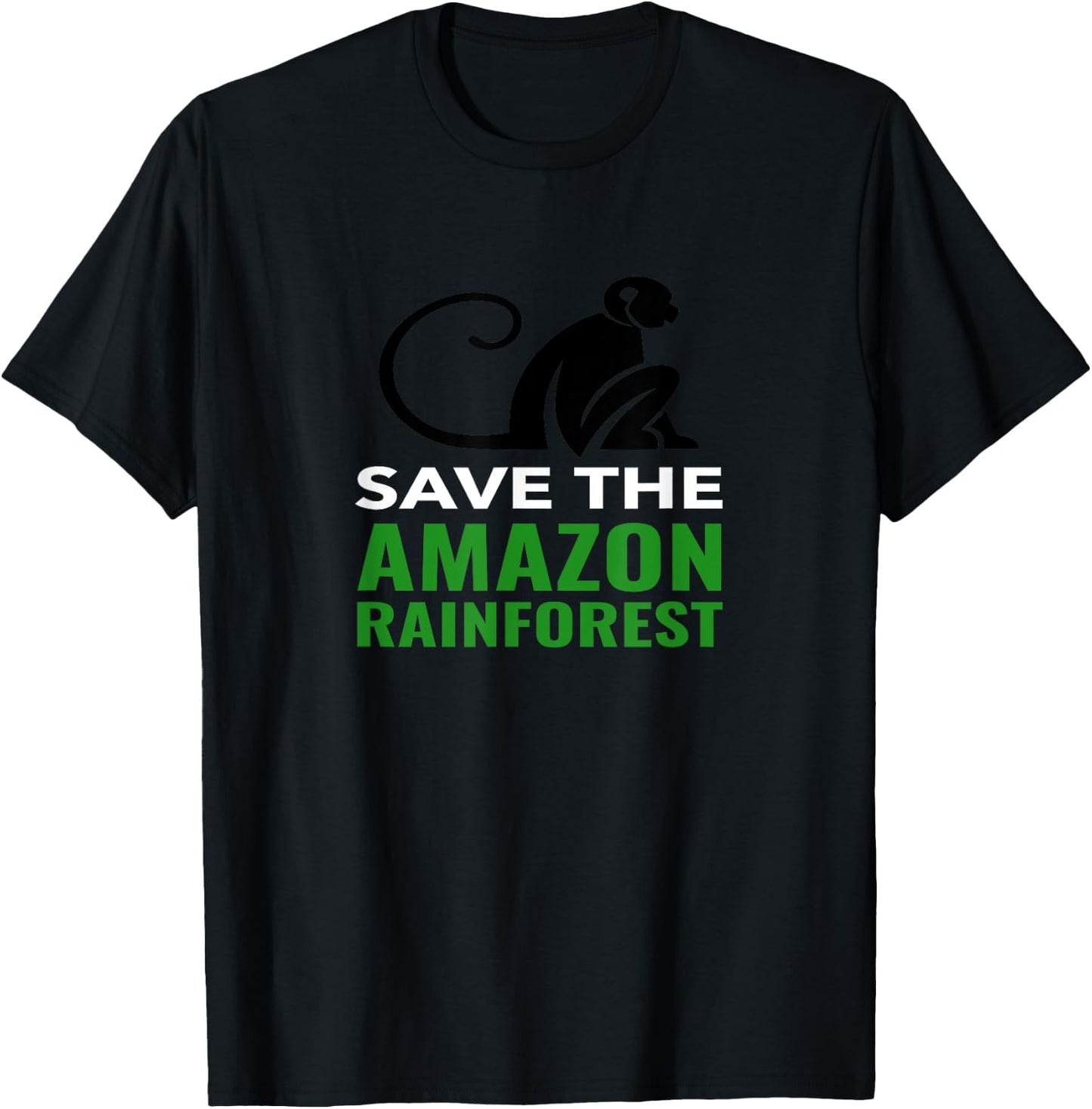 Save The Amazon Rainforest Monkey Shirt T-Shirt - T-Shirt | Black