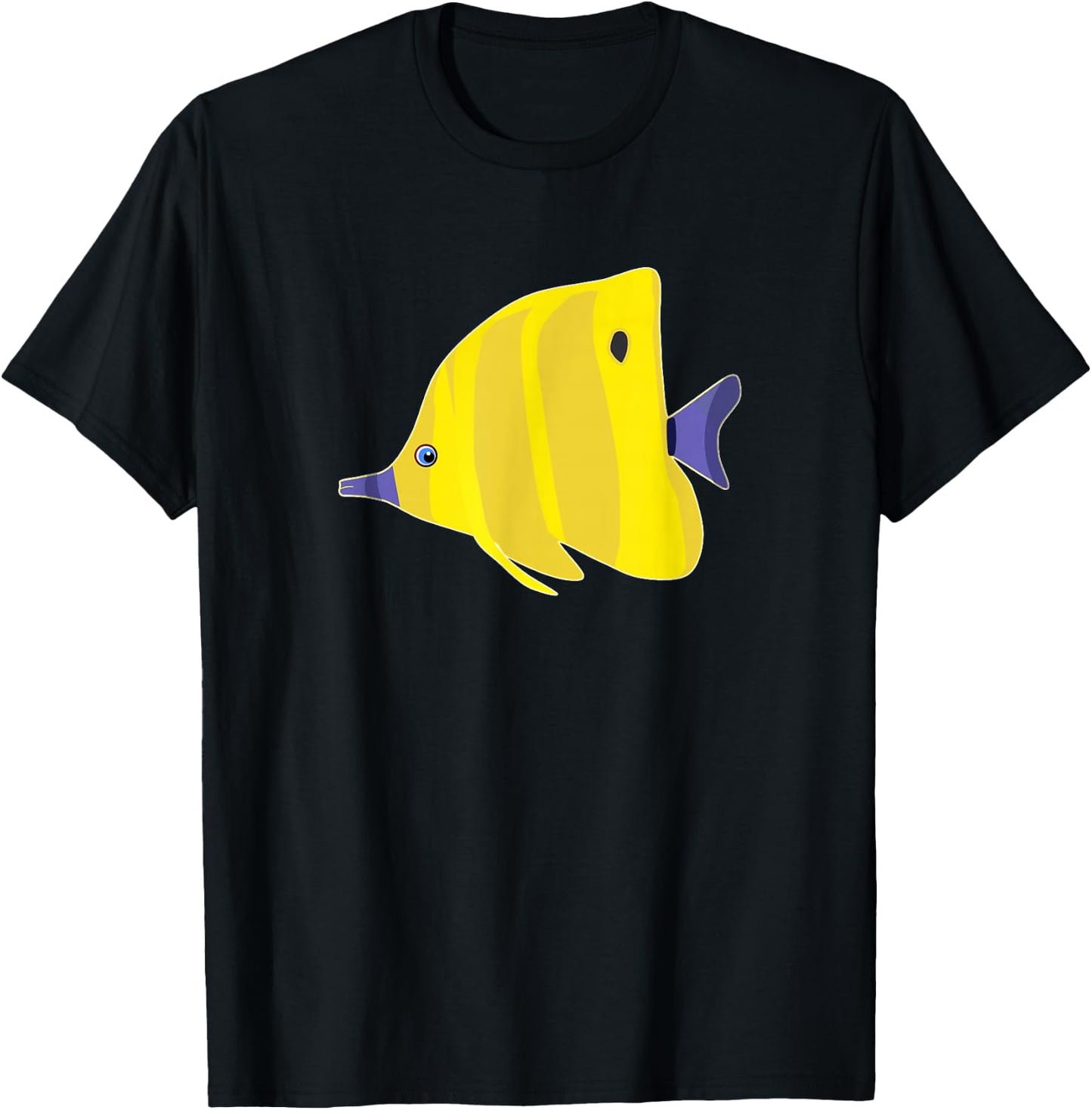 Cool Butterfly Exotic Fish Tropical Aquarium Ocean T-Shirt - T-Shirt | Black