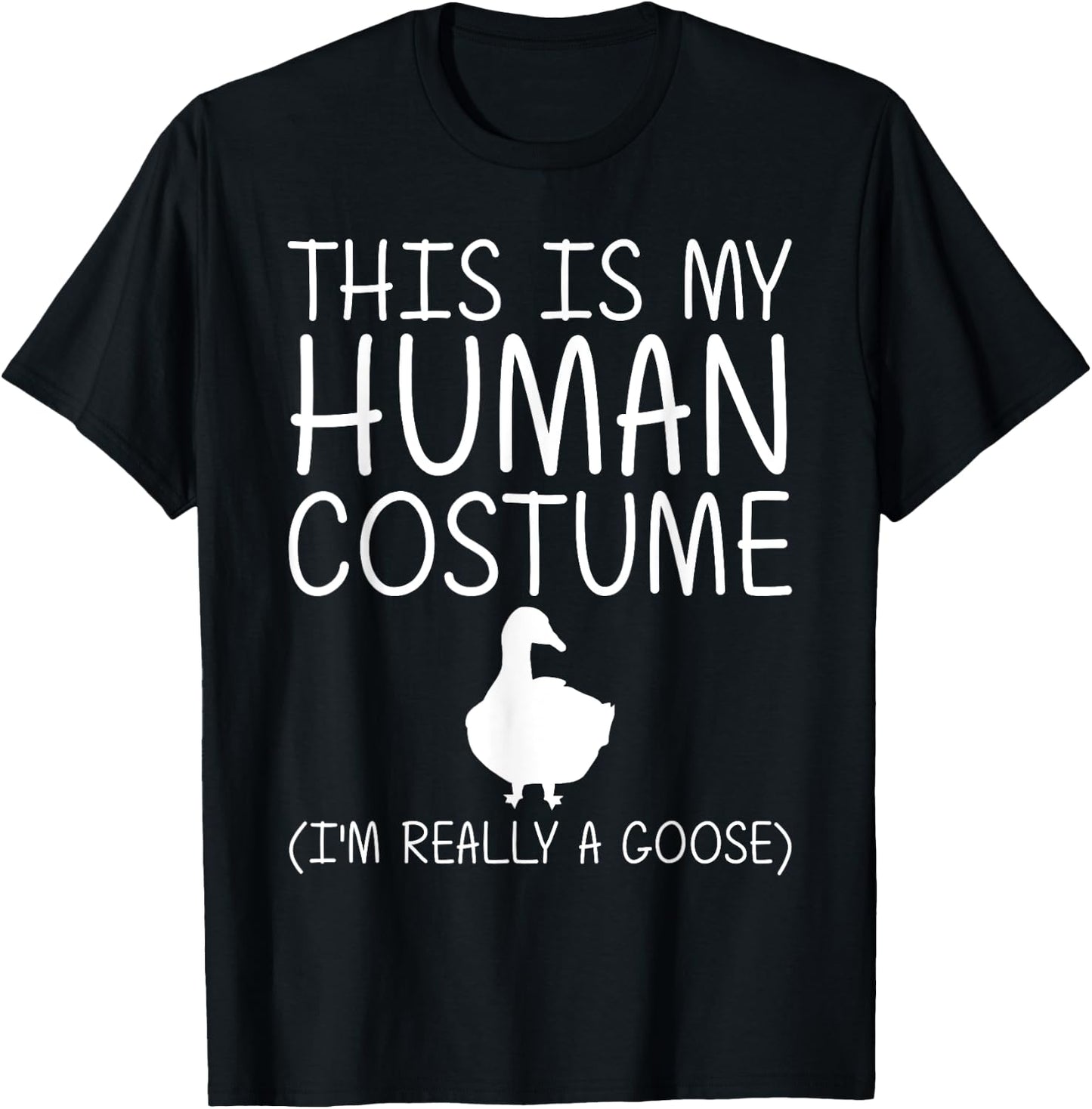 Goose Easy Halloween Human Costume Waterfowl Animal DIY Gift T-Shirt - T-Shirt | Black