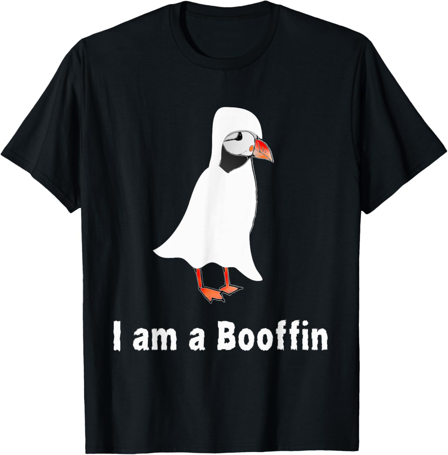 Funny Halloween Puffin lover costume Puffin pun boo sheet T-Shirt - T-Shirt | Black