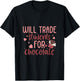 Retro Teacher Valentine Will Trade Students For Chocolate T-Shirt - T-Shirt | Black