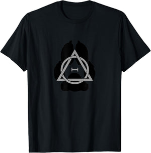 Theta Delta Symbol with Paw of a Fox Therian T-Shirt - T-Shirt | Black