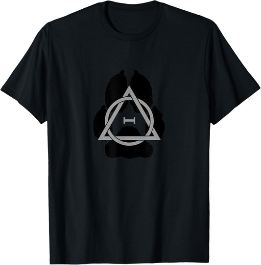 Theta Delta Symbol with Paw of a Fox Therian T-Shirt - T-Shirt | Black