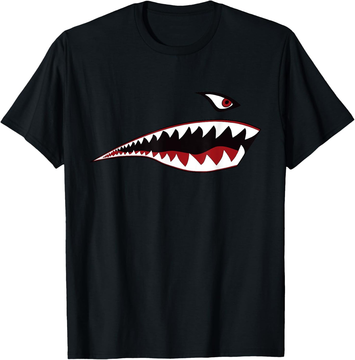 Shark Tea Nose Art Warhawk P-40 A-10 Warthog War Tarpaulin T-Shirt - T-Shirt | Black