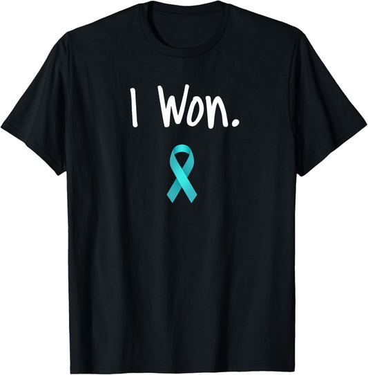 Ovarian Cancer Survivor, I Won Ovarian Cancer Awareness T-Shirt - T-Shirt | Black