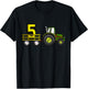 Kids Farm 5 Year Old Barnyard Boys 5th Birthday Tractor T-Shirt - T-Shirt | Black