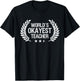 Funny Teacher Shirts World's Okayest Teacher School Humor T-Shirt - T-Shirt | Black