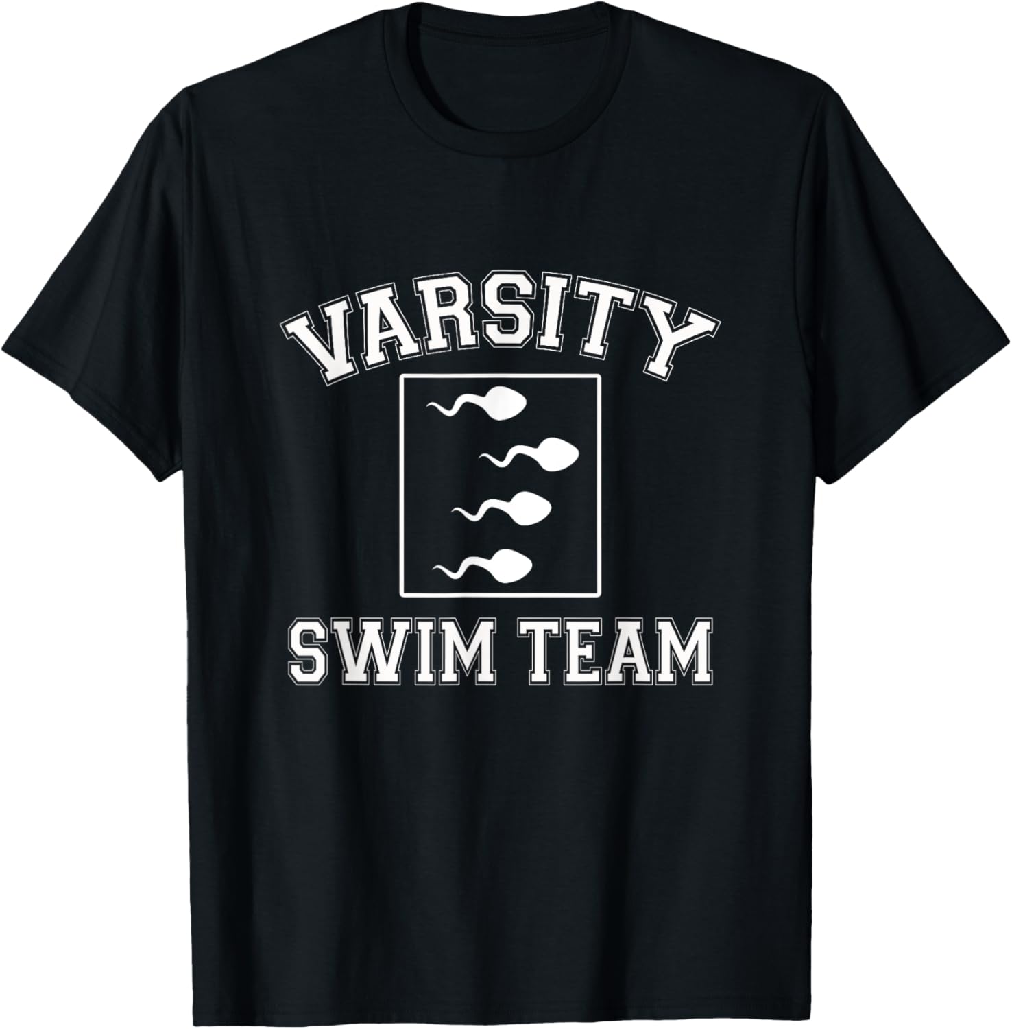 Varsity Swim Team - Funny Sperm Adult Joke Swimmer Humor T-Shirt - T-Shirt | Black