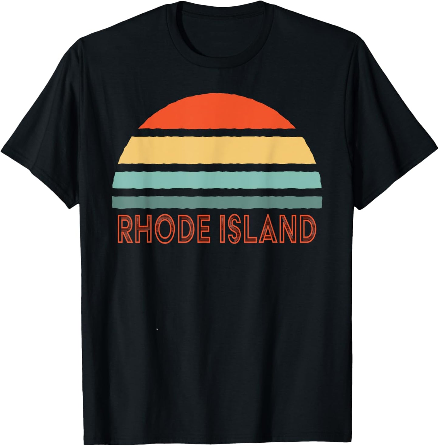 Retro Rhode Island T-Shirt - T-Shirt | Black
