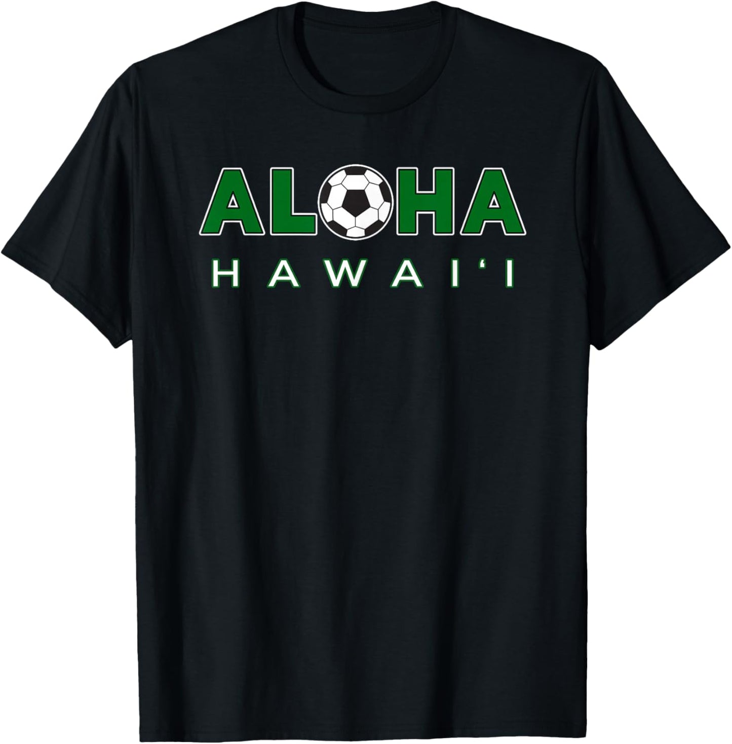 ALOHA Hawaii Soccer Ball: Aloha with Soccer Ball T-Shirt - T-Shirt | Black