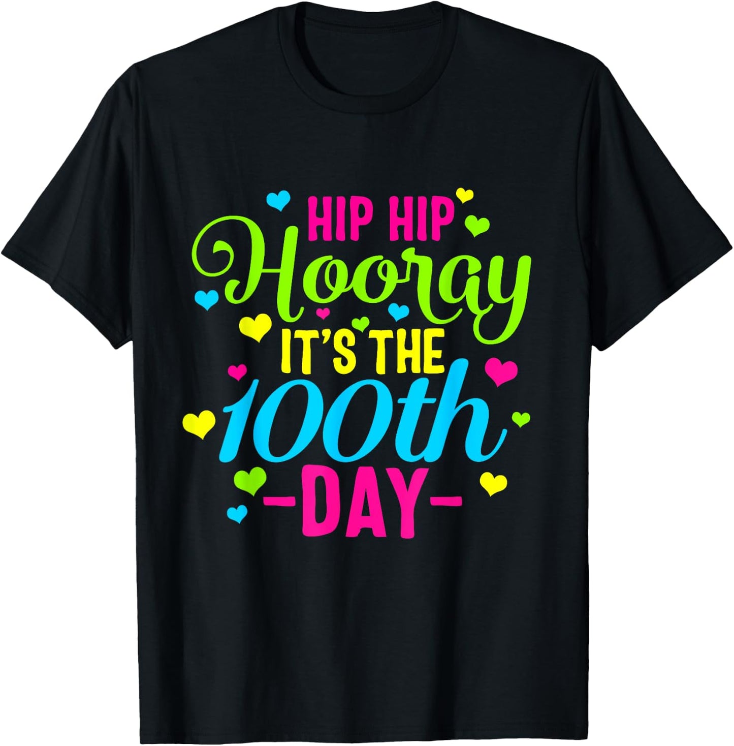 Hip Hooray It's 100th Day Of School Smarter Teacher Class Men Women Girls Kids T-Shirt - T-Shirt | Black