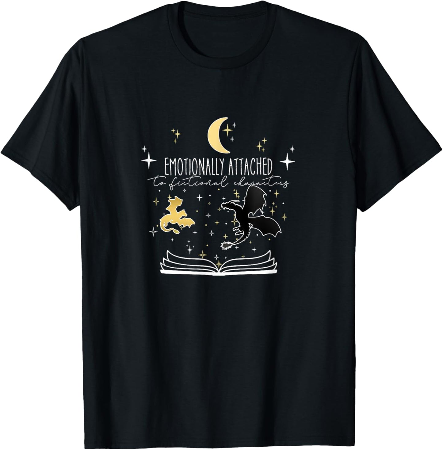 TDK Enterprises - Illumination Emotionally Attached to Fictional Characters -Adult Bookworm Black Short Sleeve S T-Shirt - T-Shirt | Black