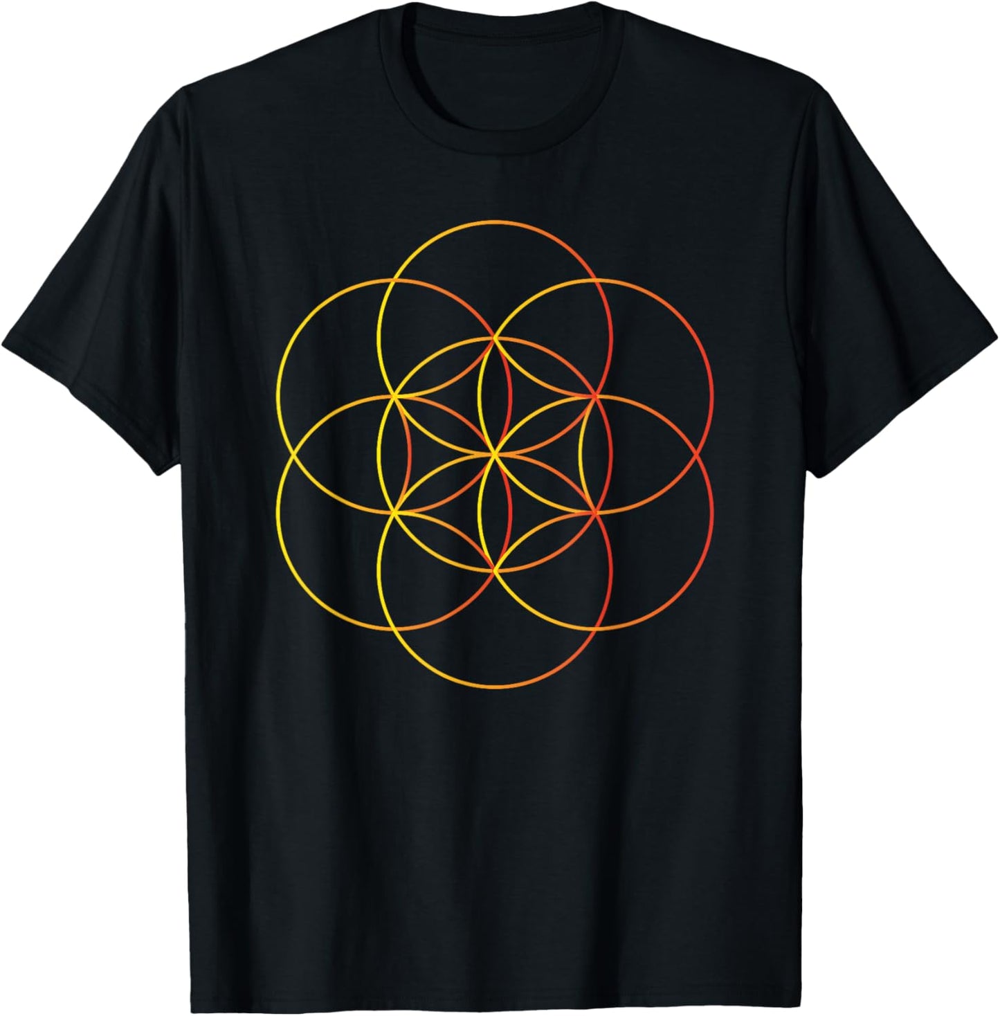 Seed of Life Sacred Geometry Chakra Esoteric Yoga Symbols T-Shirt - T-Shirt | Black