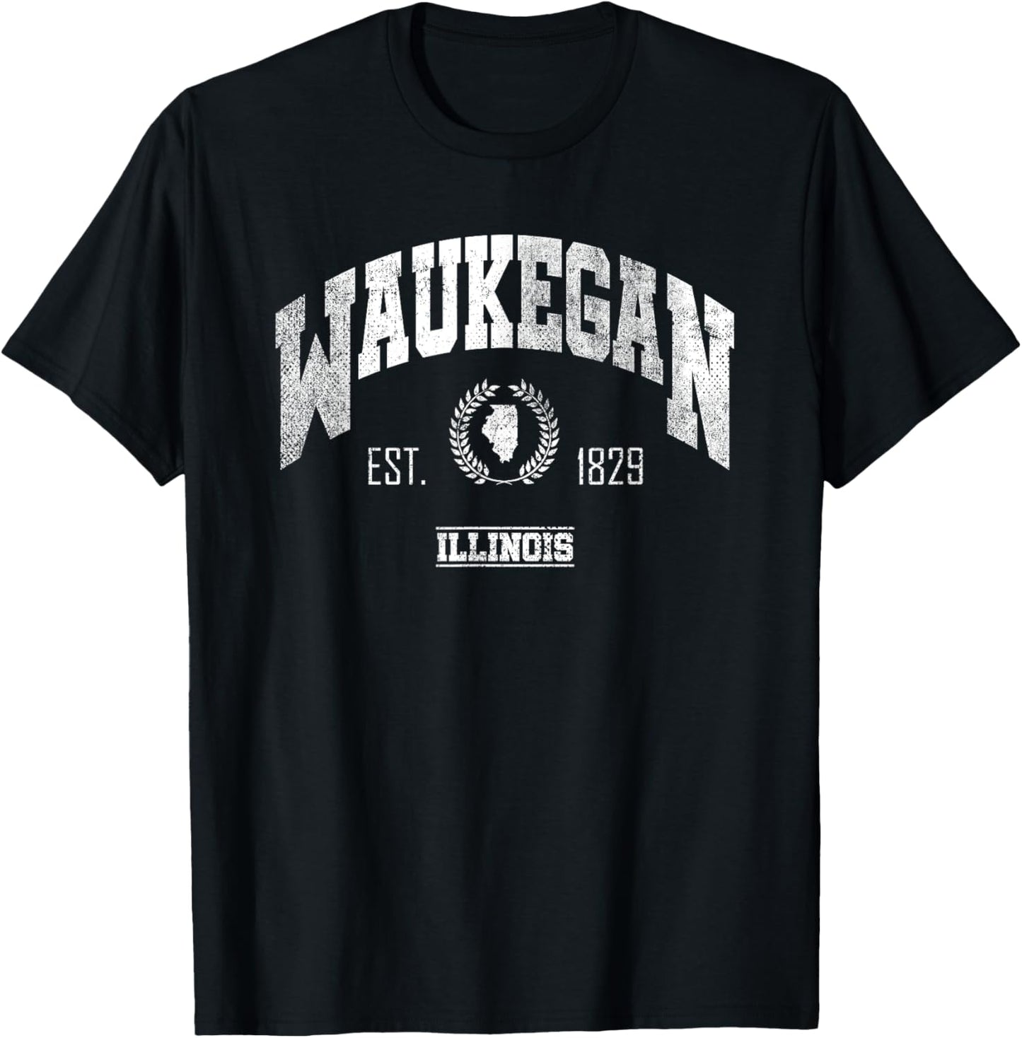 Waukegan IL | Illinois | Vintage Throwback T-Shirt - T-Shirt | Black
