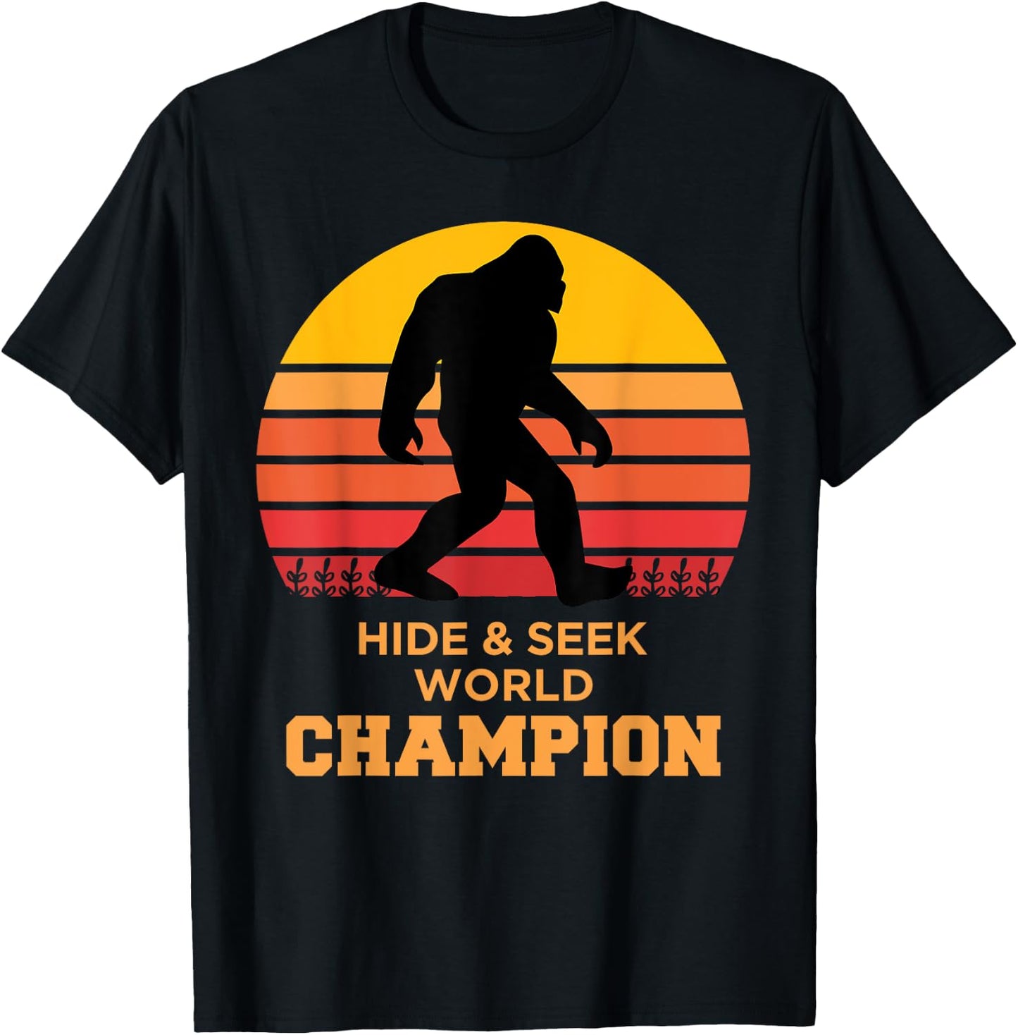 Big Foot T Shirt & Men Hide & Seek World Champion T-Shirt - T-Shirt | Black