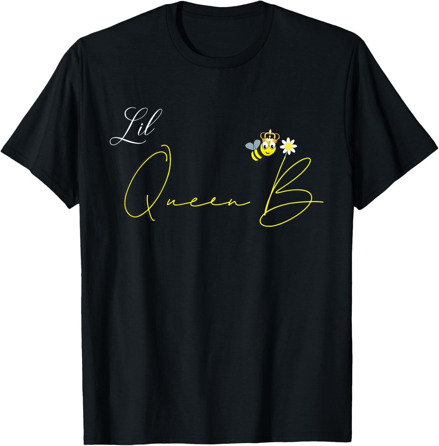 Kids Lil Queen B Shirt Bee Top Graphic Funny T-Shirt - T-Shirt | Black