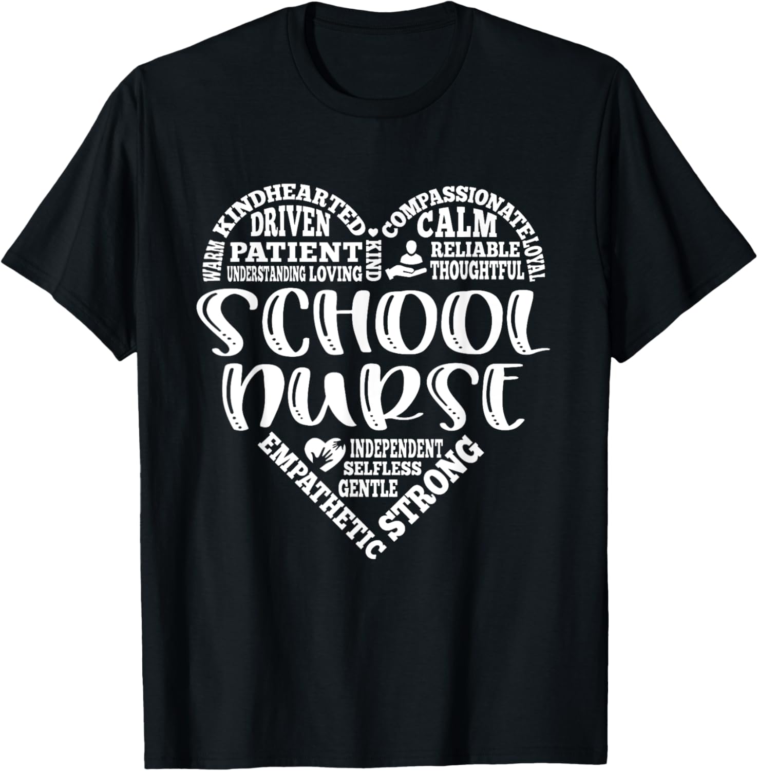 Typography School Nurse Appreciation Nursing Nurse Day T-Shirt - T-Shirt | Black