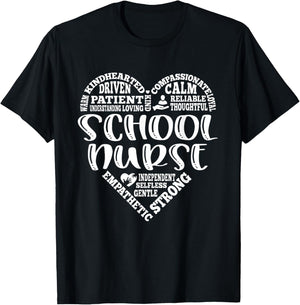Typography School Nurse Appreciation Nursing Nurse Day T-Shirt - T-Shirt | Black