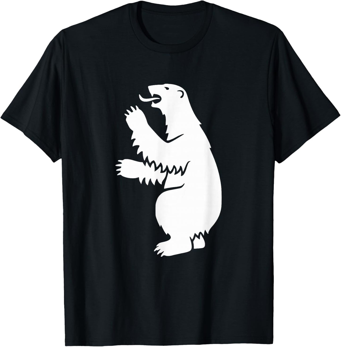 Coat Of Arms Polar Bear Greenland Print T-Shirt - T-Shirt | Black