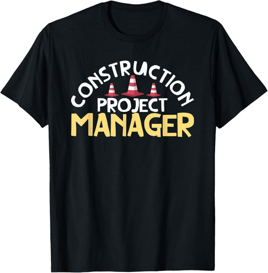 Project Supervisor Funny Construction Project Manager T-Shirt - T-Shirt | Black
