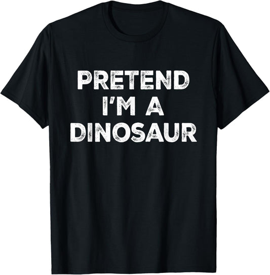 Pretend I'm A Dinosaur Lazy Halloween Costume T-Shirt - T-Shirt | Black