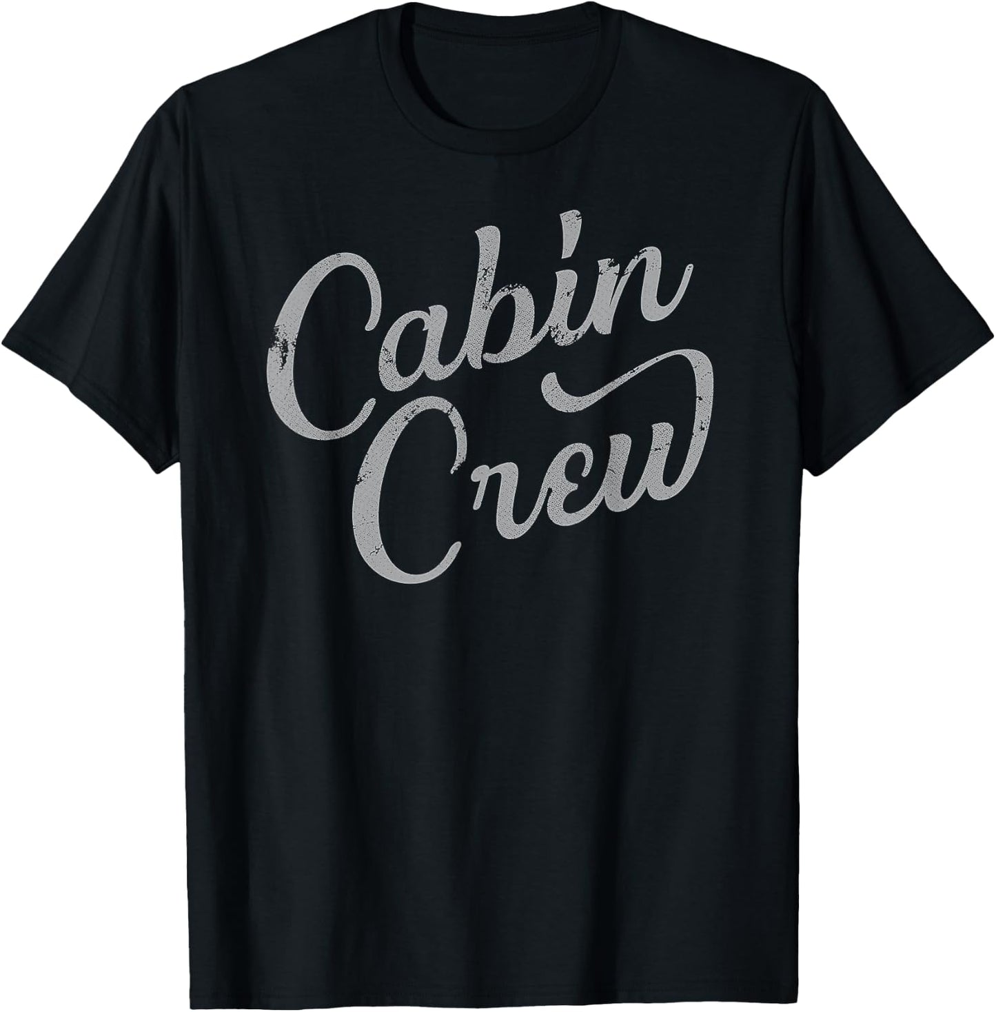 Cabin Crew Friends Family Group Lake or Mountain Vacation T-Shirt - T-Shirt | Black