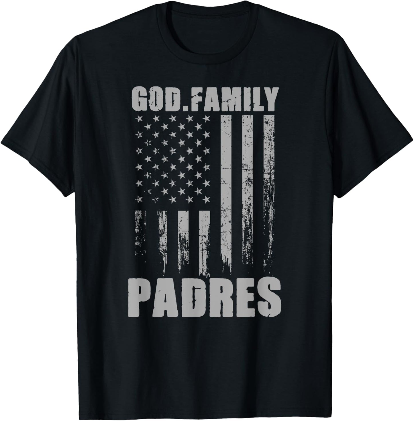 Carmel Padres God. Family. Vintage USA Flag T-Shirt - T-Shirt | Black