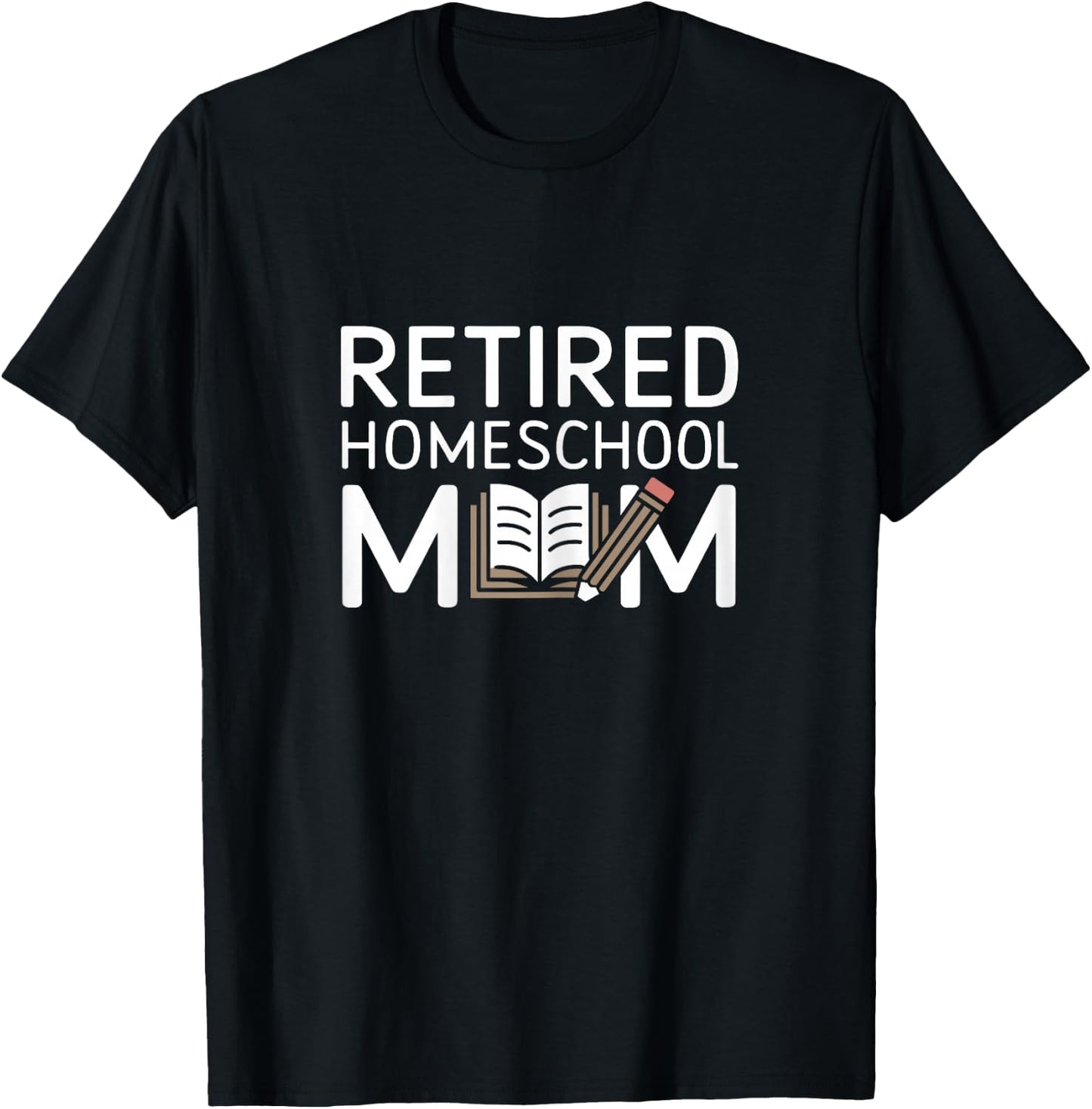 Simple Minimalist Retired Homeschool Mom T-Shirt - T-Shirt | Black