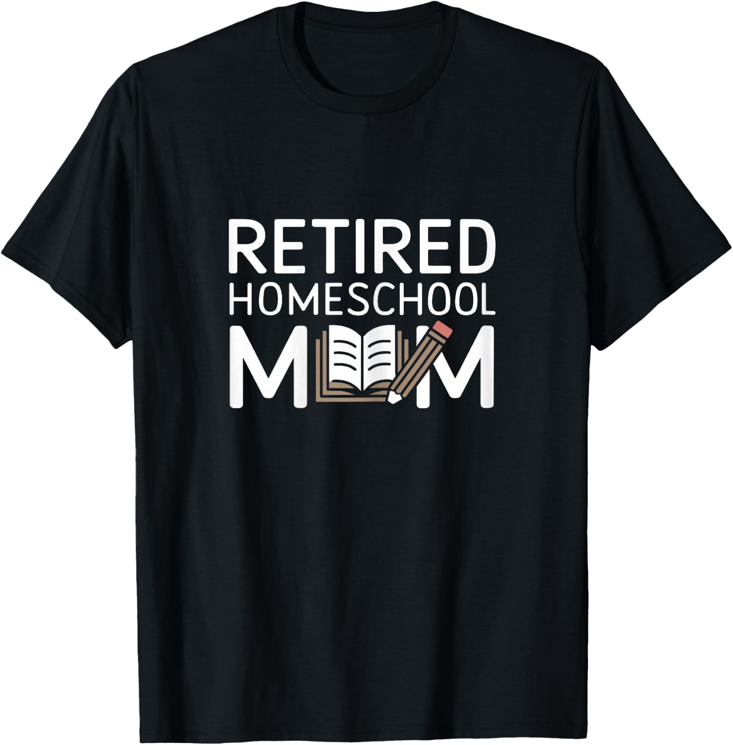 Simple Minimalist Retired Homeschool Mom T-Shirt - T-Shirt | Black