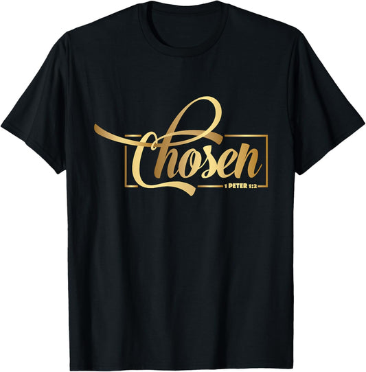 Chosen 1 Peter 1 Bible Verse Christian Religious T-Shirt - T-Shirt | Black