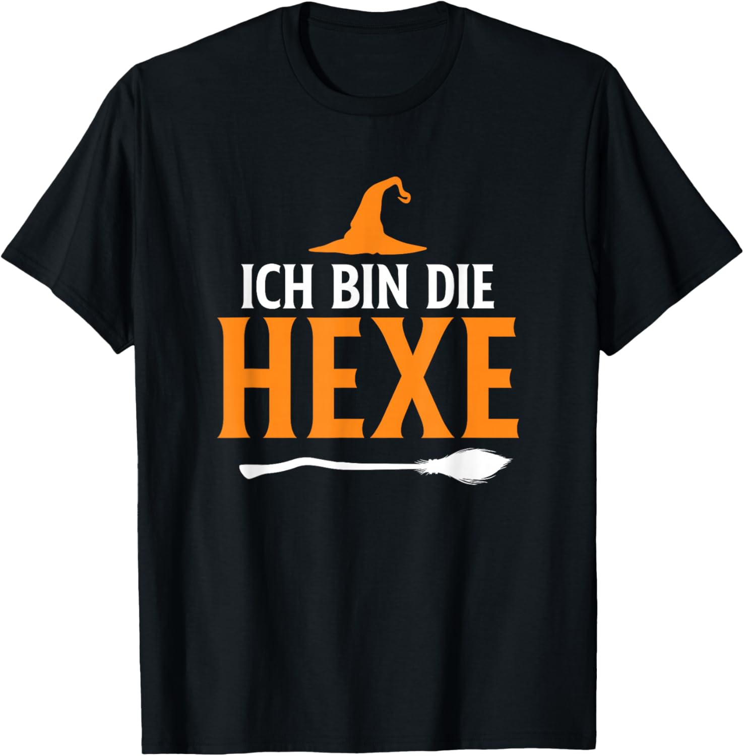 Halloween with German Text Ich Bin Die Hexe T-Shirt - T-Shirt | Black
