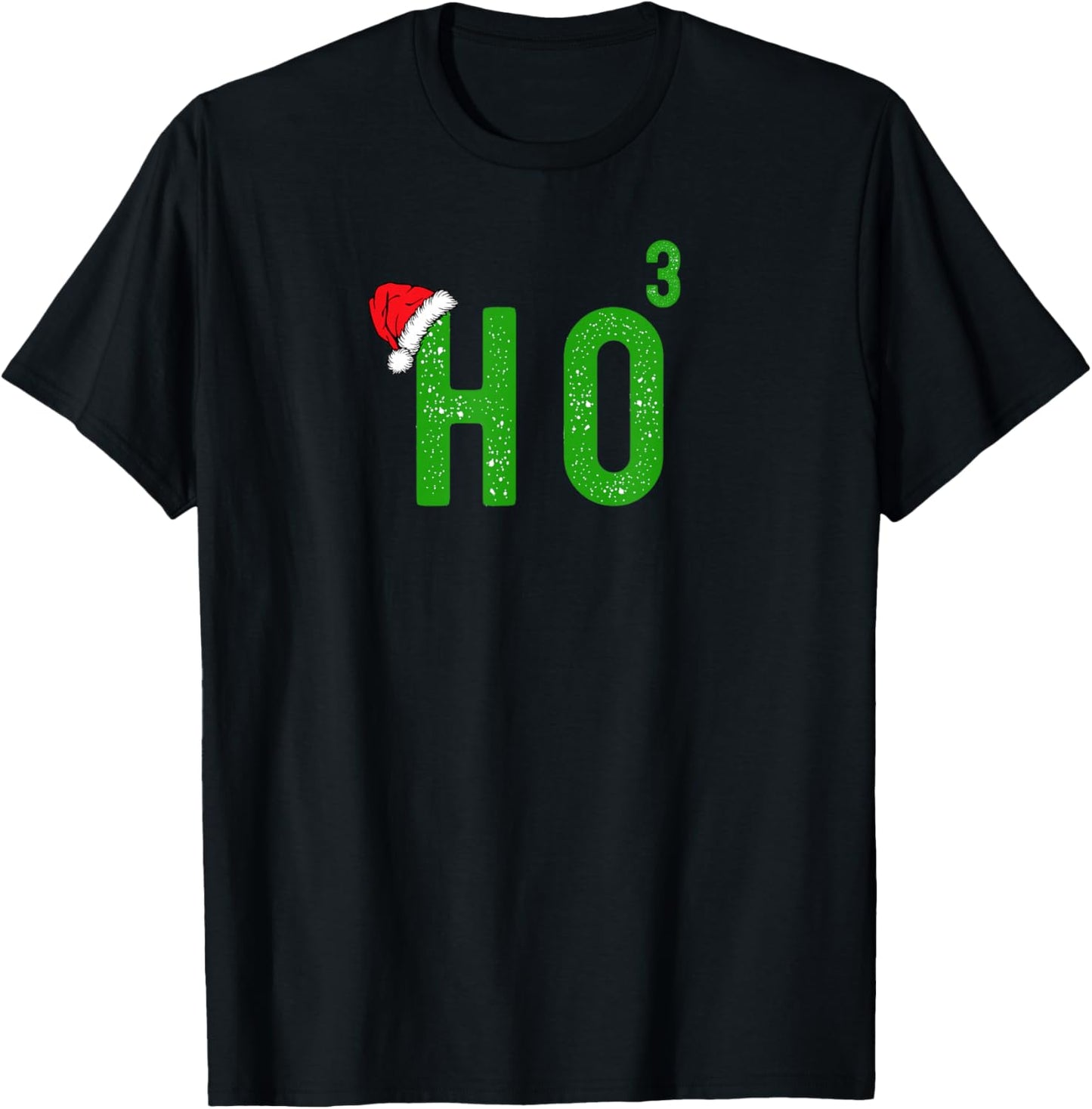 Ho to the Third Power Funny Power of Three Christmas Design T-Shirt - T-Shirt | Black