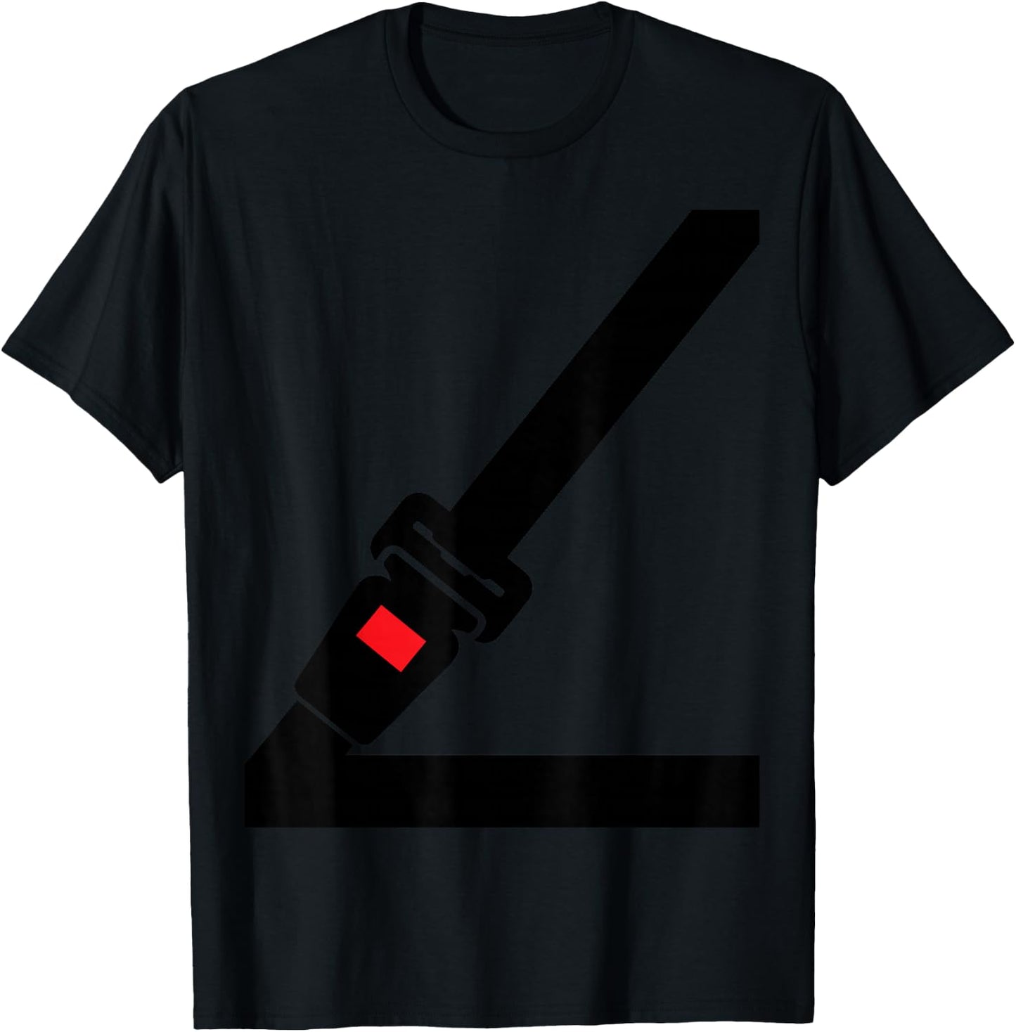 Seat Belt Women Children Funny Fake Seat Belt T-Shirt - T-Shirt | Black