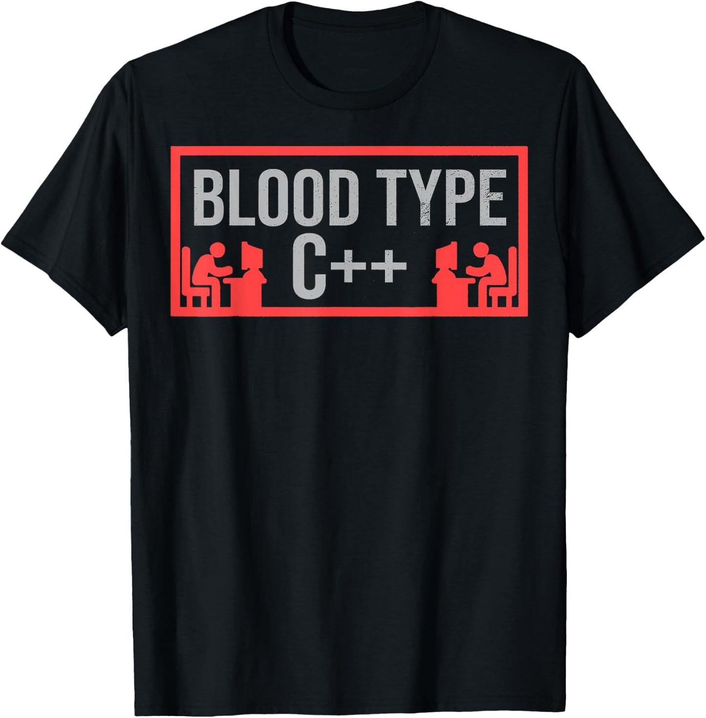 Funny Blood Type C++ IT Computer Programmer Lover Gift T-Shirt - T-Shirt | Black