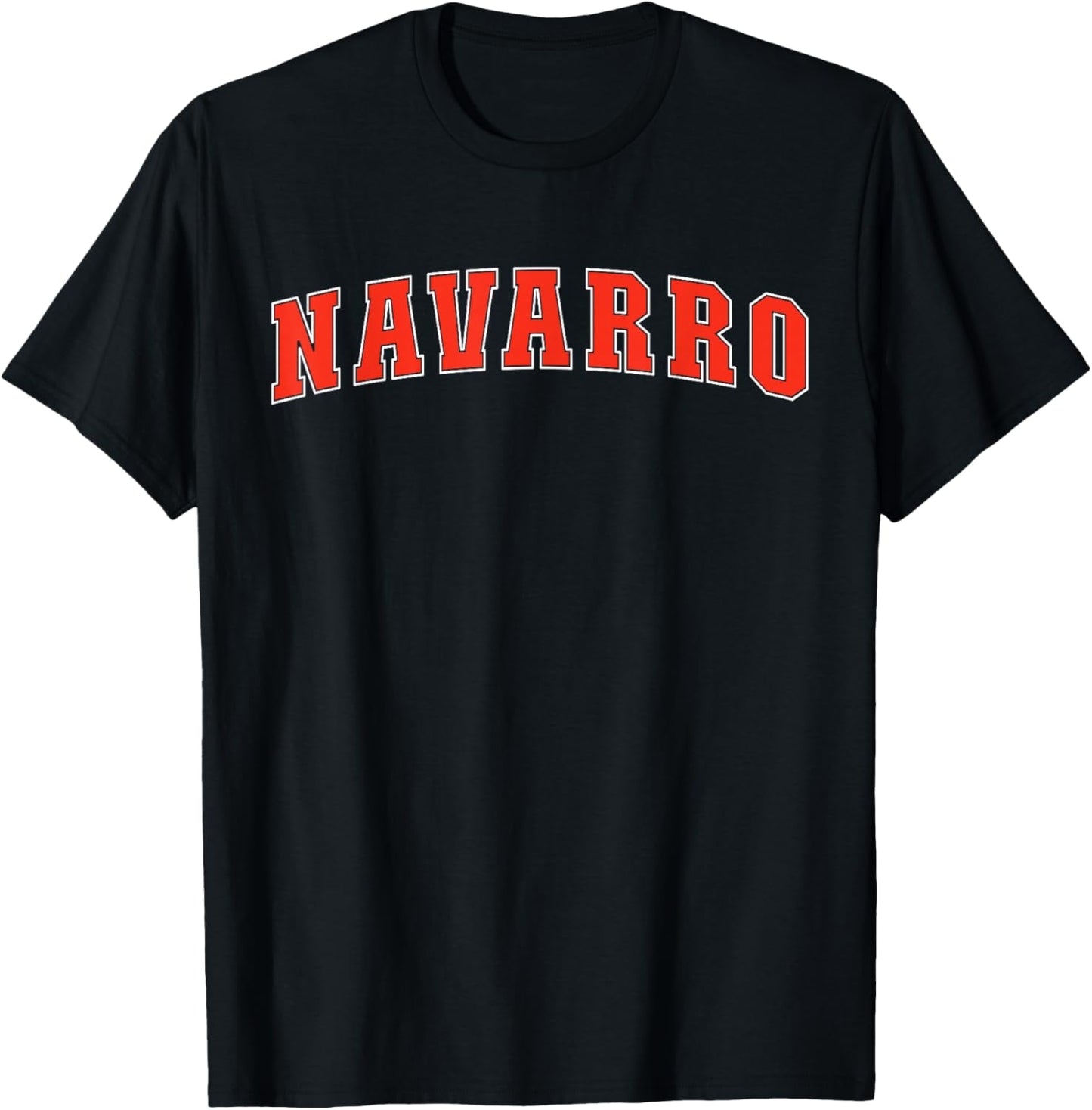 Navarro Texas TX College Style Red Text Navarro T-Shirt - T-Shirt | Black
