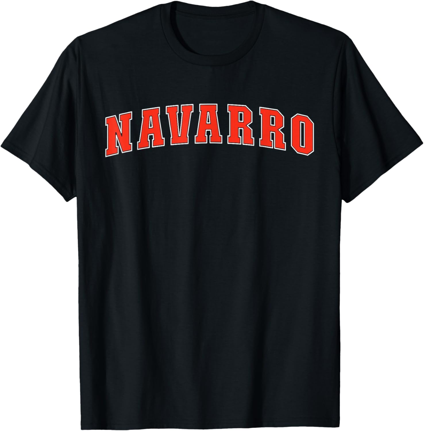 Navarro Texas TX College Style Red Text Navarro T-Shirt - T-Shirt | Black
