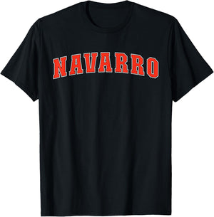 Navarro Texas TX College Style Red Text Navarro T-Shirt - T-Shirt | Black