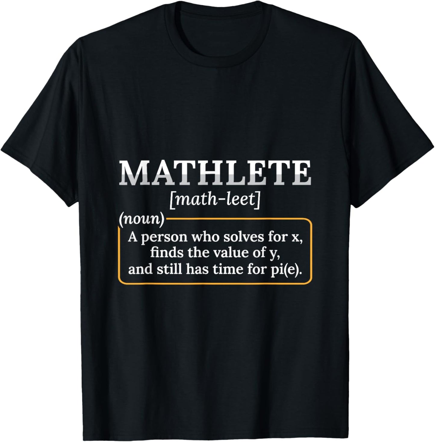 Mathlete Definition Nerd Geek math teacher Men Women T-Shirt - T-Shirt | Black