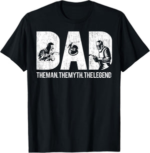 Welder Funny Welding Dad Man Myth Legend Father Welding T-Shirt - T-Shirt | Black